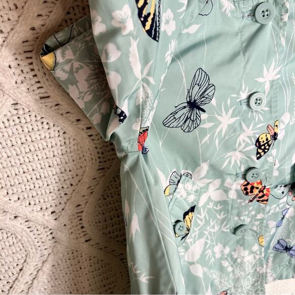 BABY GAP | Girl's Jacket Butterfly Print Raincoat With Hood Mint Green 24 Months - Picture 7 of 9